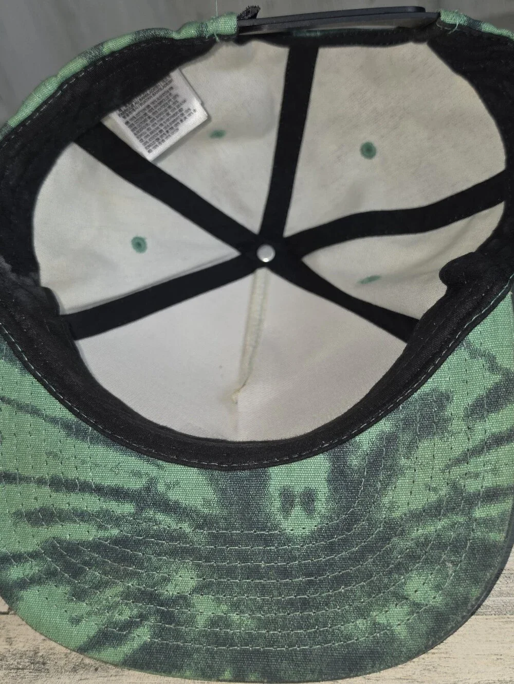Vans Off The Wall Kids Youth Snapback Hat Green Black Tie Dye Skater Streetwear